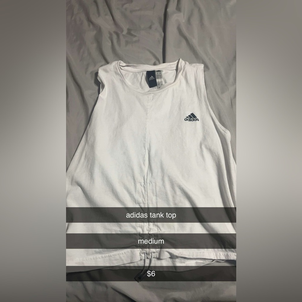 white adidas tank top